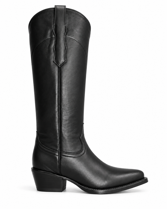 Elisa Tall Western Boot-Black