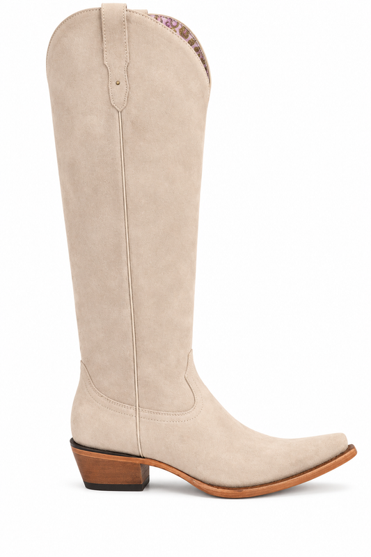 Amores de Julia Gamuza Camel Tall Western Boot