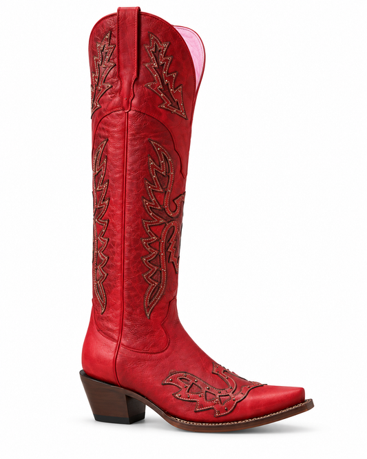 Regina Red Knee High Boot