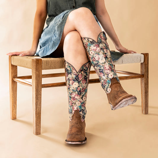 Desierto Miel Floral Western Boot