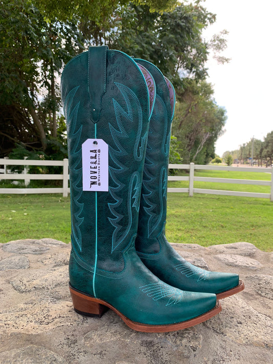 Azul Turquoise Tall Western Boot