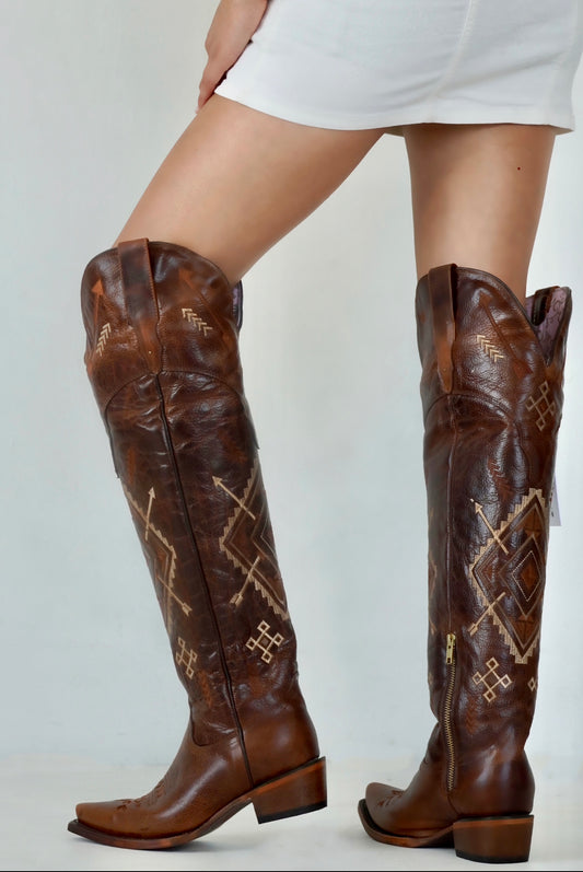Laurita Garza High Knee Western Boot
