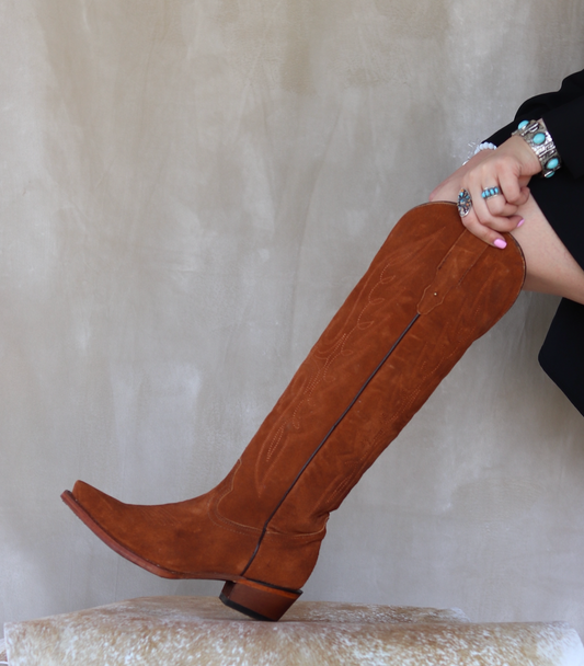 La Manuelita Gamuza Tall Western Boot