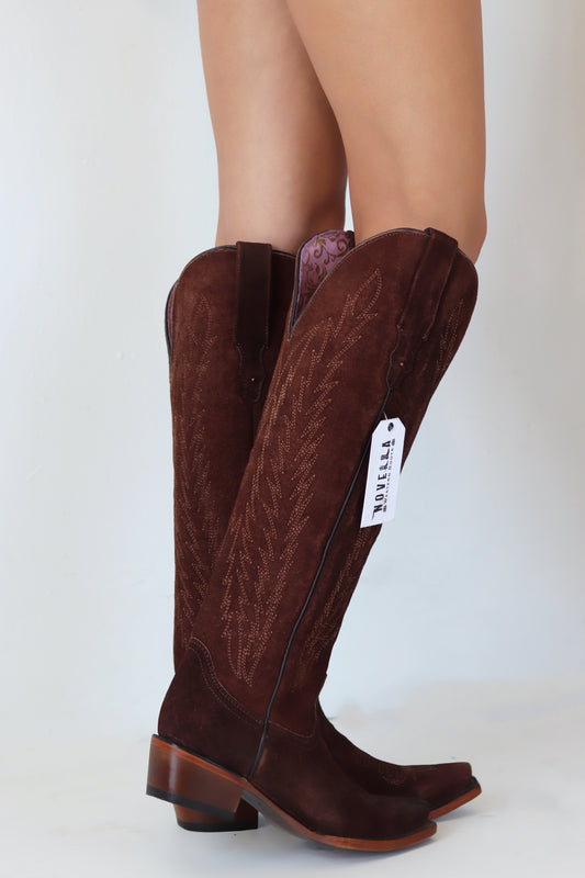 Adelita Choco Gamuza Tall Boot