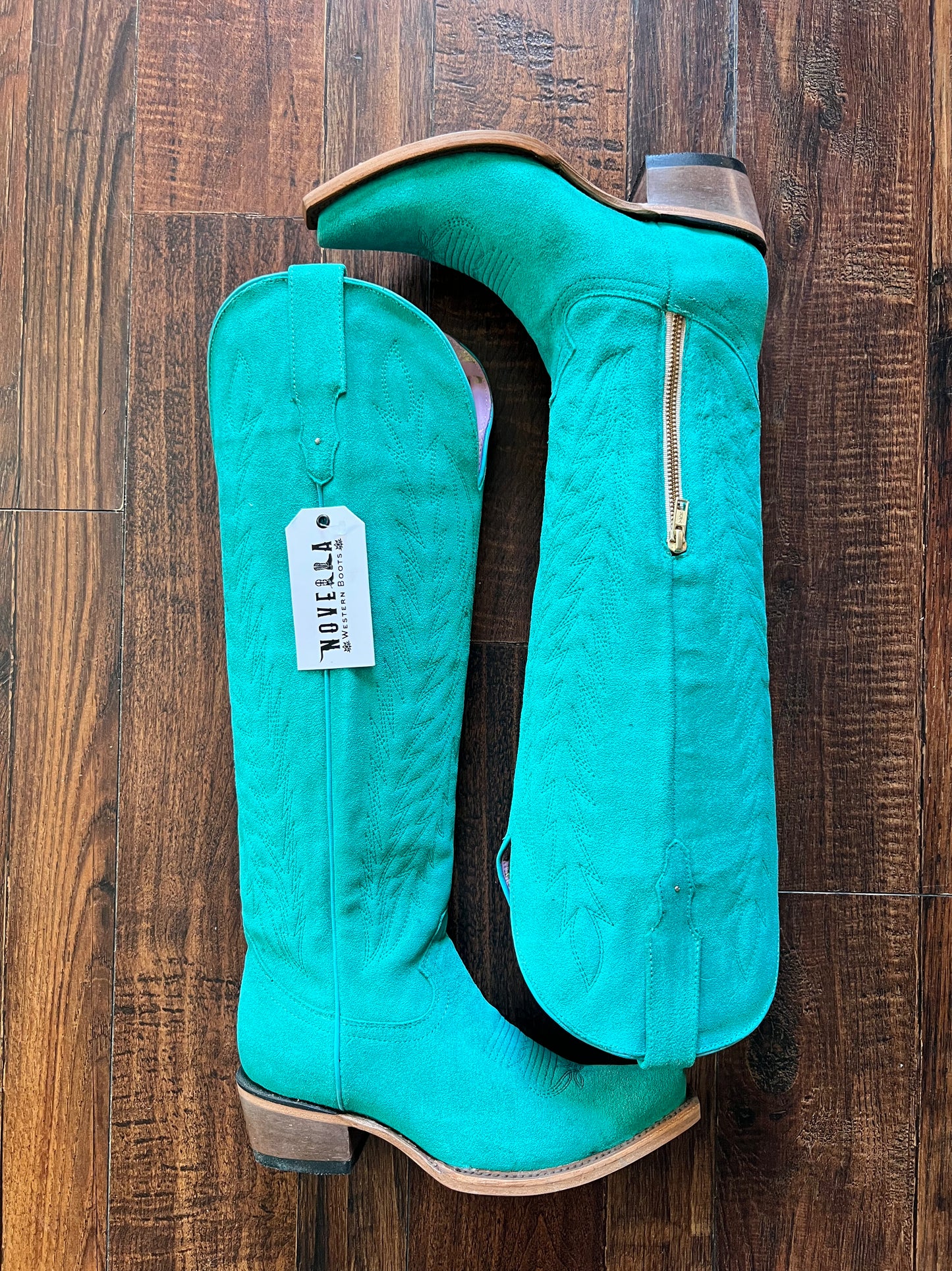 Neon Moon Turquoise Gamuza Tall Western Boot