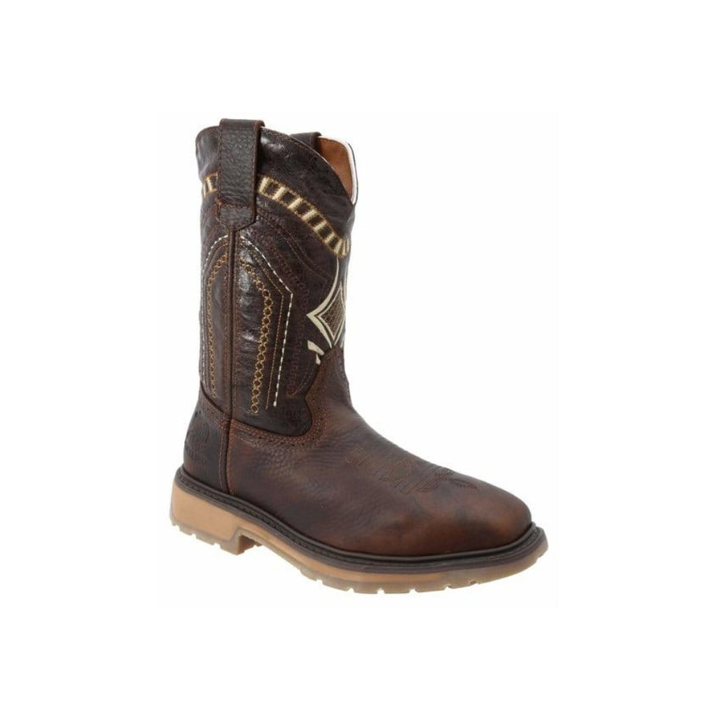 Silver Bull Square Toe Steel Toe Brown Rustic Boot