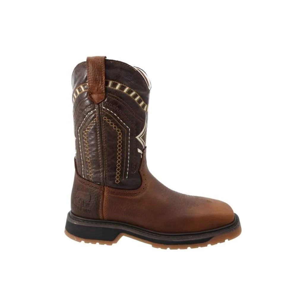 Silver Bull Square Toe Rustic Brown Boot