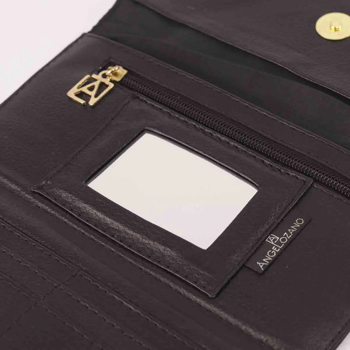 Cartera 101 piel grabada negro