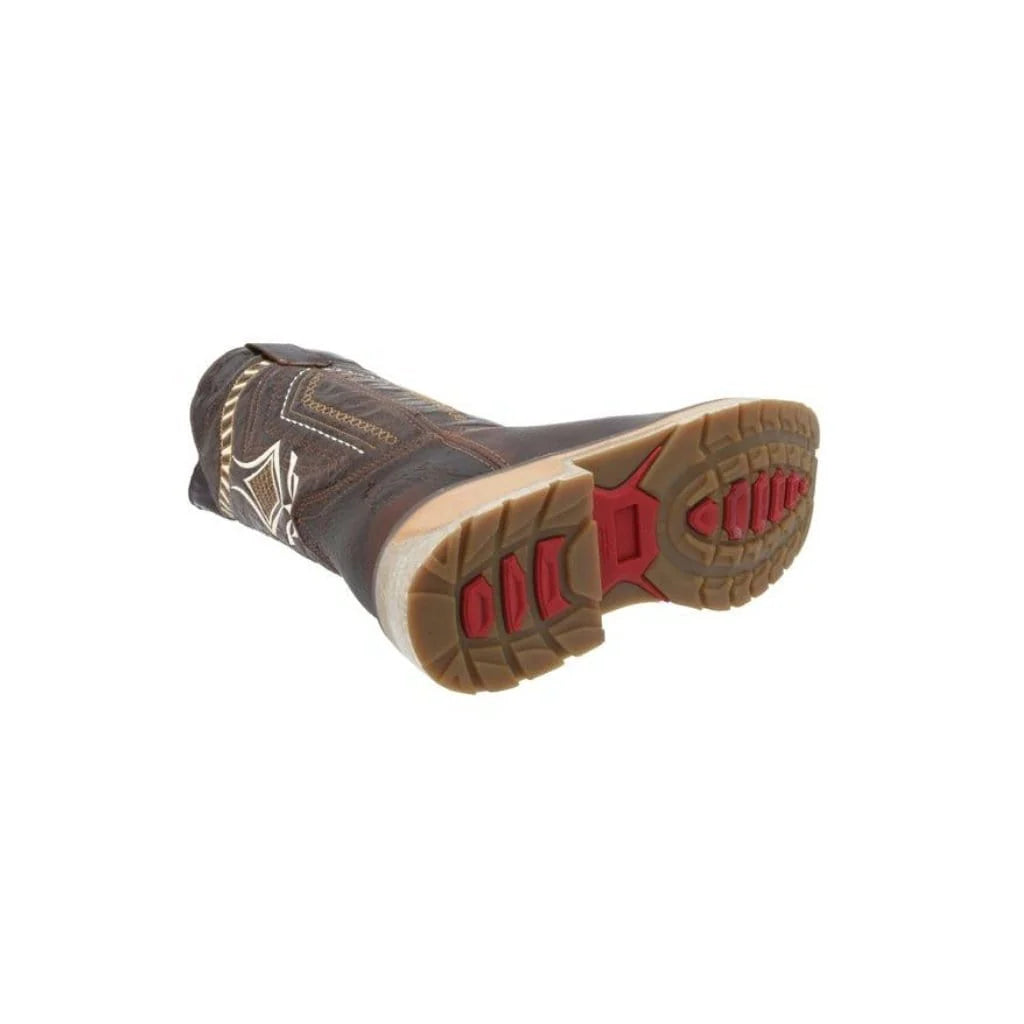 Silver Bull Square Toe Steel Toe Brown Rustic Boot