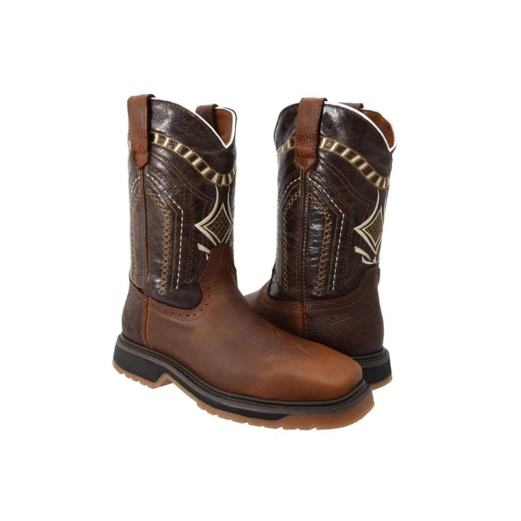 Silver Bull Square Toe Rustic Brown Boot
