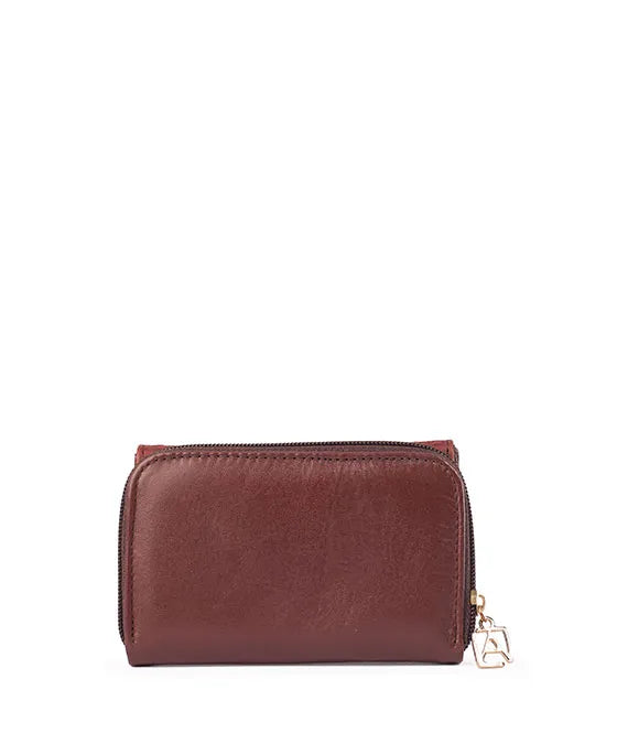 Cartera Kate piel grabada café