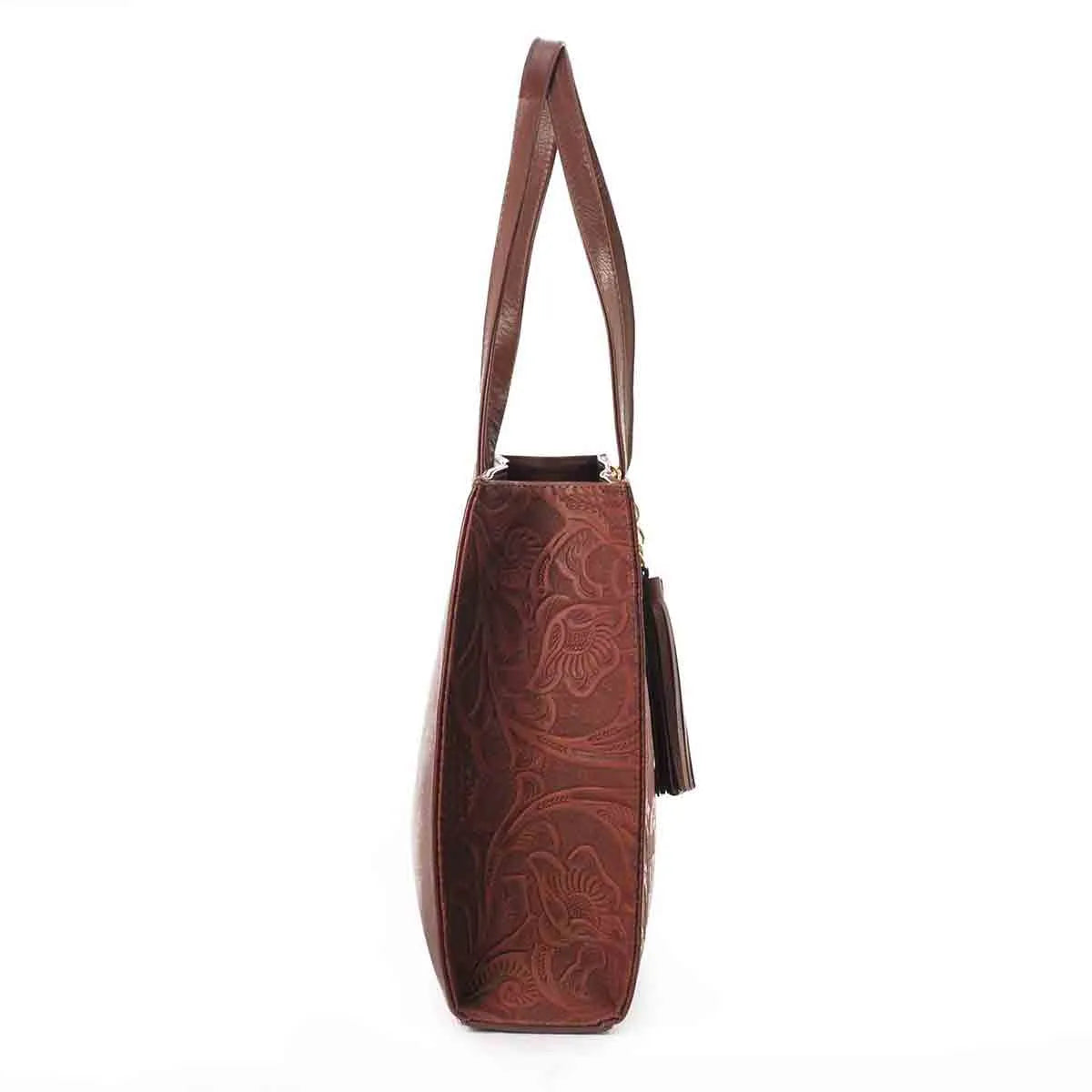 Hand-Tooled Tote Bag
