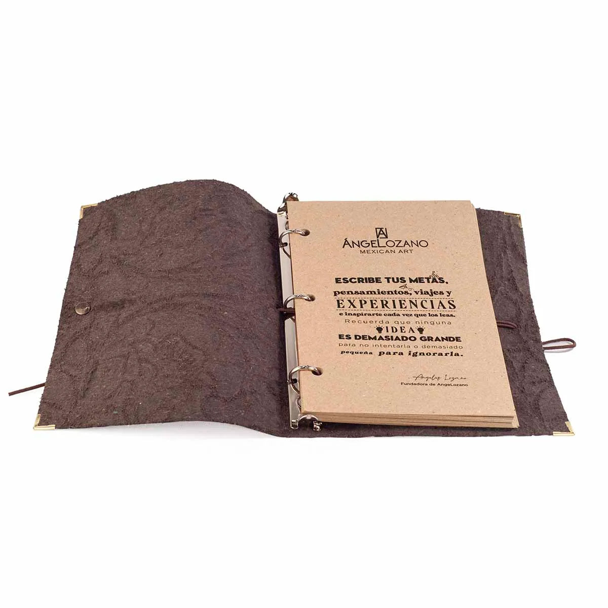 Libreta Vintage Piel Grabada Café