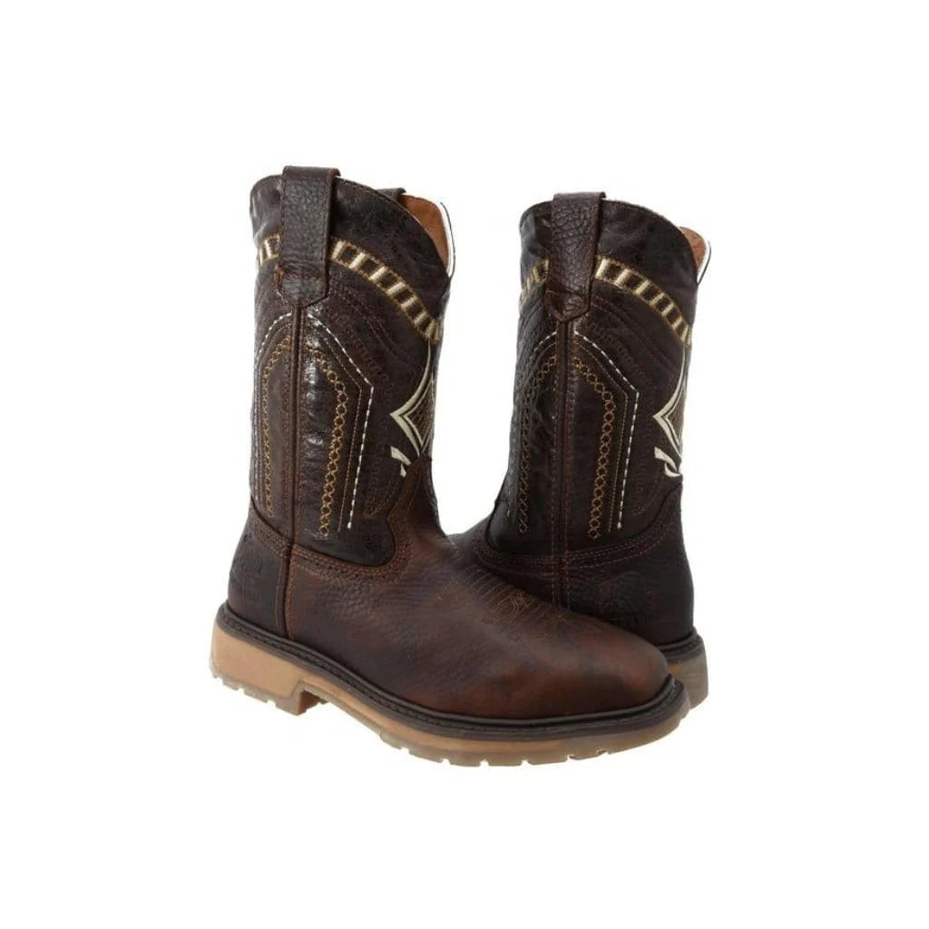 Silver Bull Square Toe Steel Toe Brown Rustic Boot