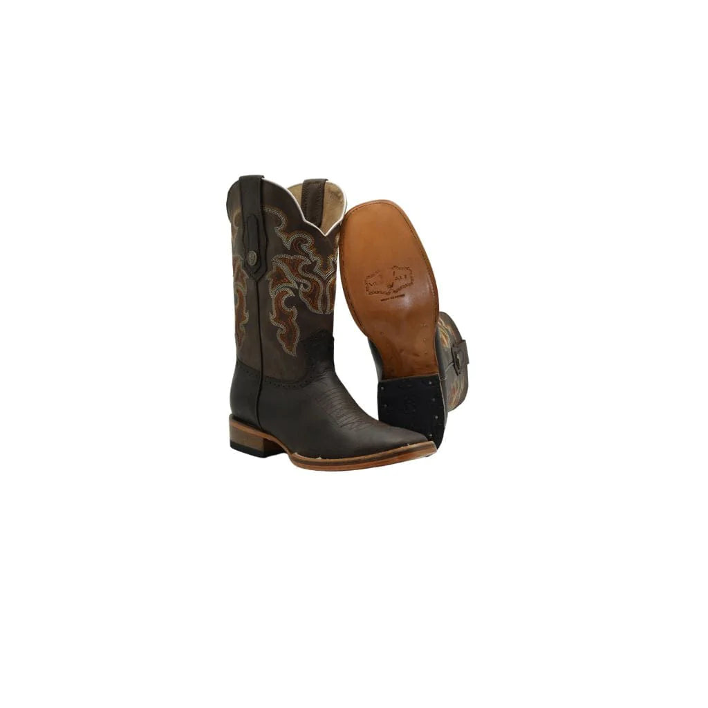 Brown Rodeo Square Toe Boot Leather Sole