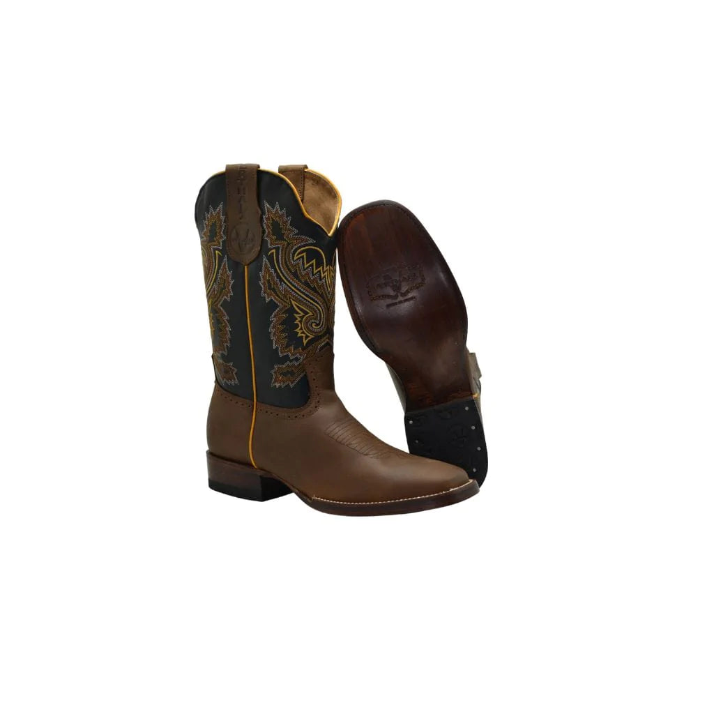 Tan Rodeo Square Toe Boot Leather Sole
