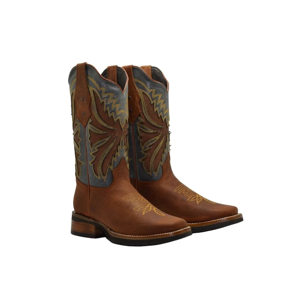 Rodeo Square Toe Boot Honey Rubber Sole