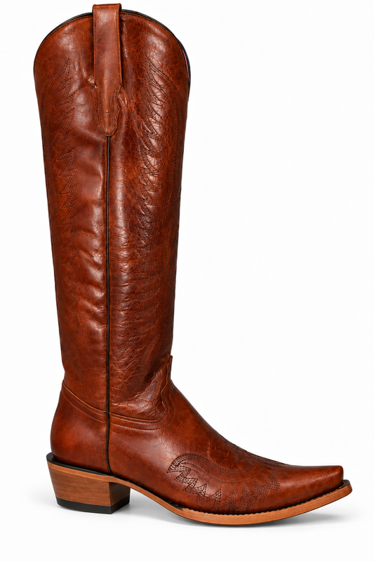 Valentina Tall Western Boot-Quebracho