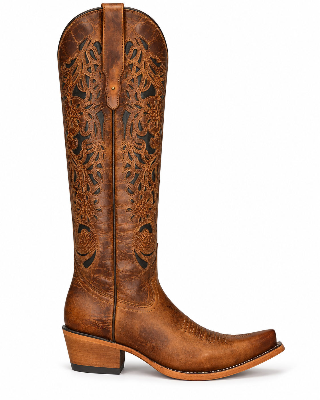 La Carmelita Tall Western Boot-Miel