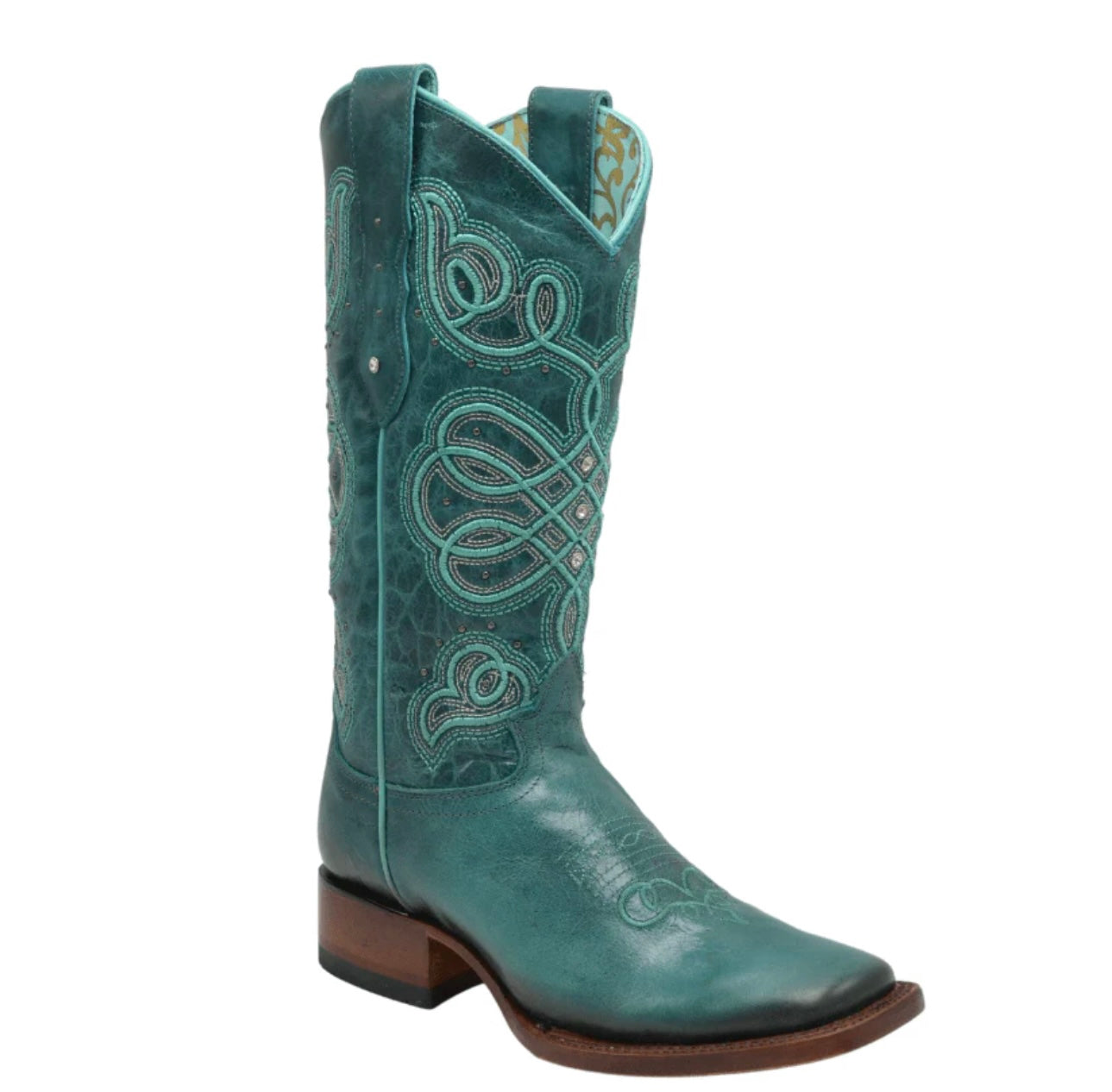 Neon Moon Turquoise Square Toe Boots